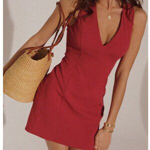 Snug V-Neck Sleeveless Short Dress